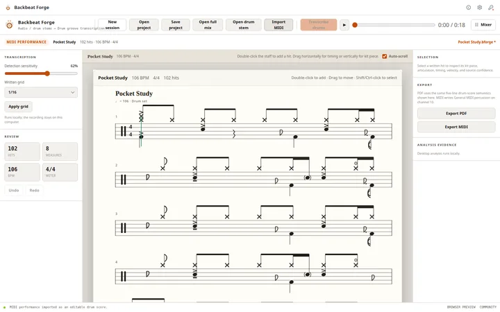 MIDI performance import