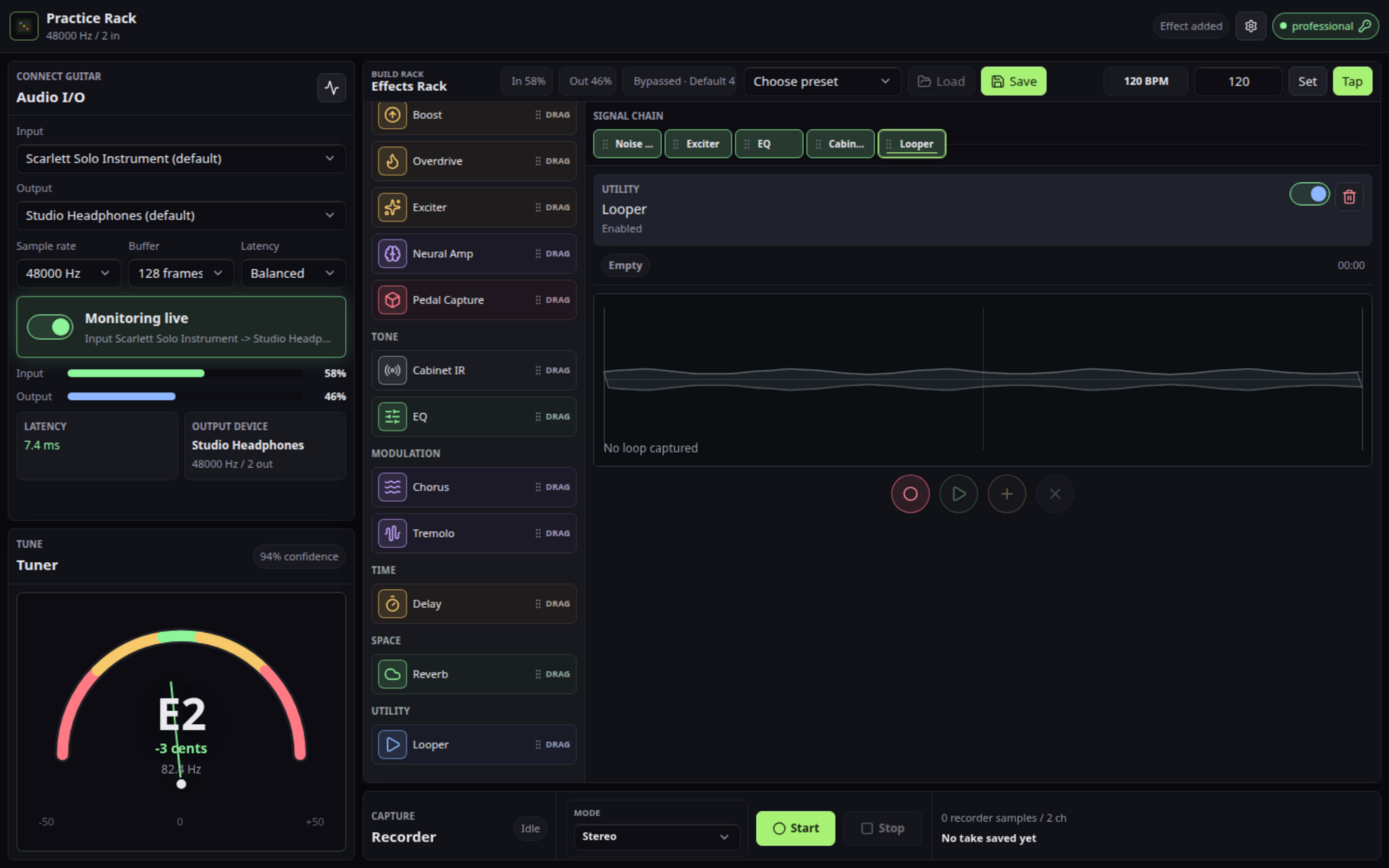 Live rack overview