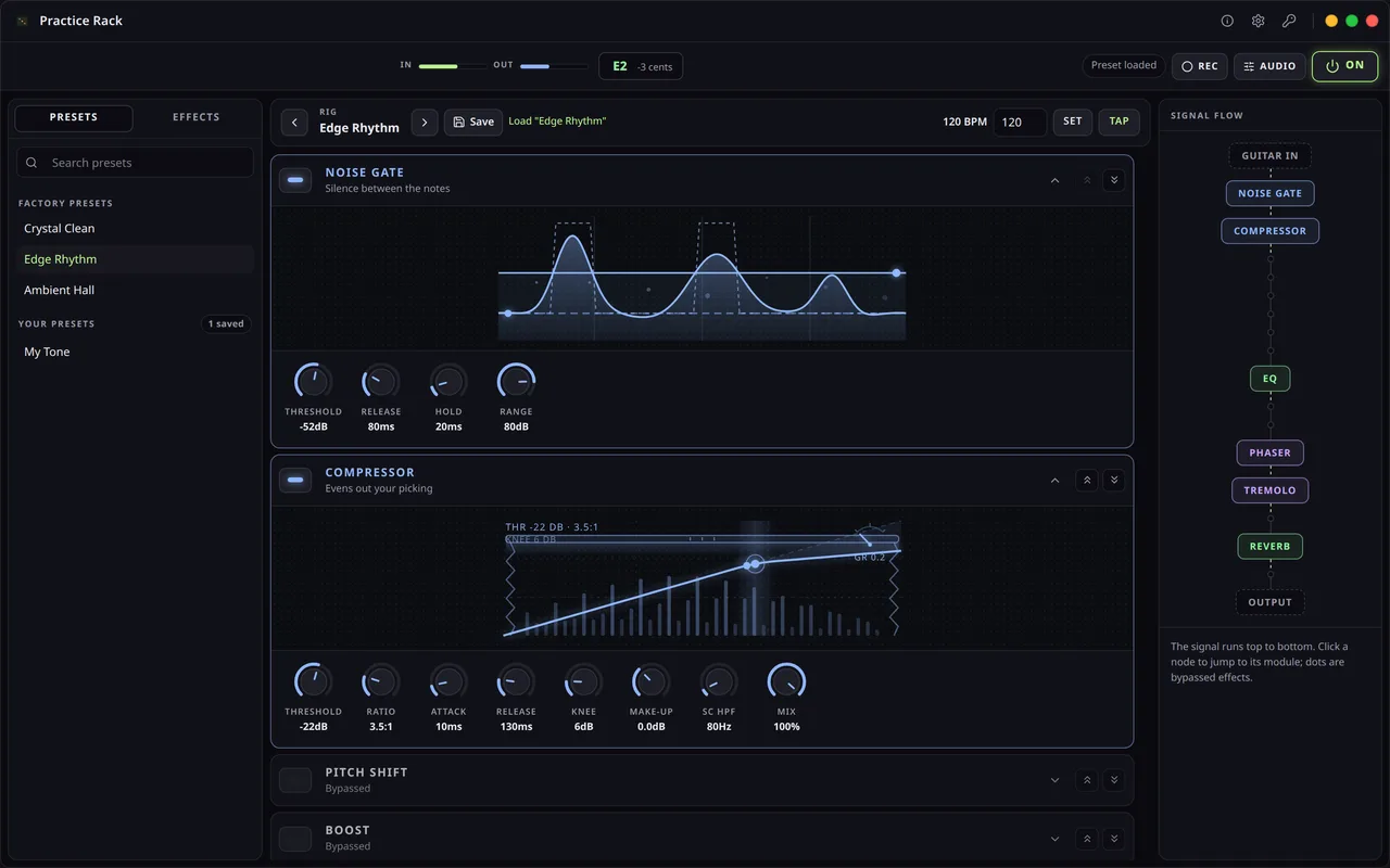 Live rack overview