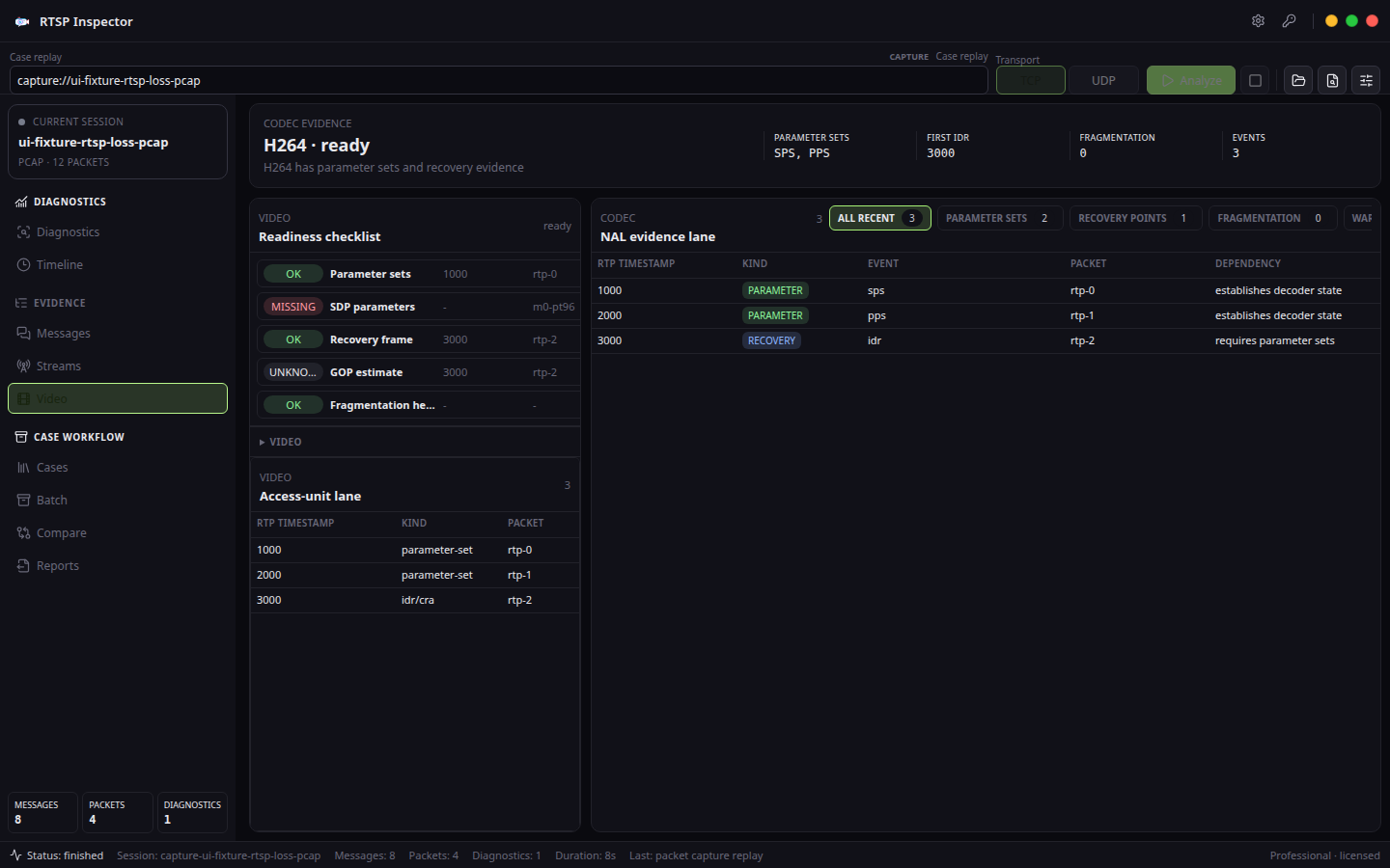 Codec readiness — RTSP Inspector